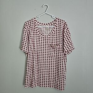 Kate Quinn Pink Checked Top